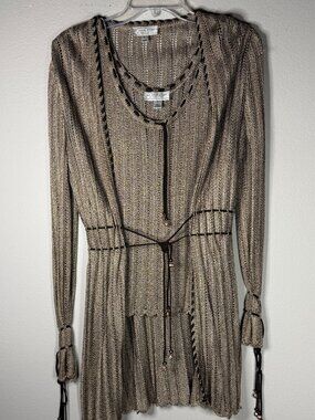 St. John Sport by Marie Gray 3-Piece Knit Set Skirt Shell Cardigan Brown